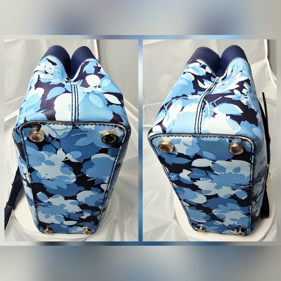 Michael Kors Hailee XS Crossbody Satchel in Navy Floral with Gold-tone Hardware - Picture 6 of 16